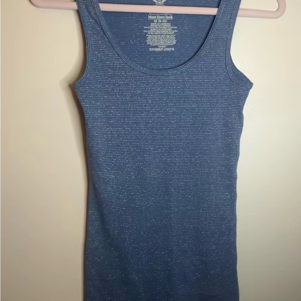 Faded Glory Blue Sparkle Tank Top